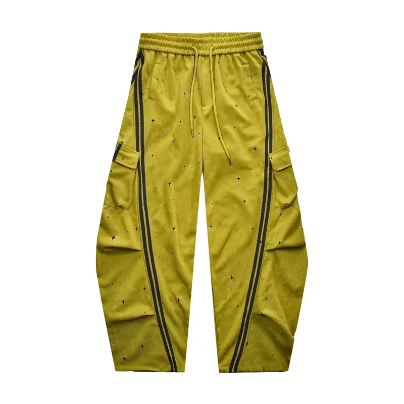 Loose Fit Street Cargo Pants Women Plus Size Teal Green Wide Leg Drawstring Joggers