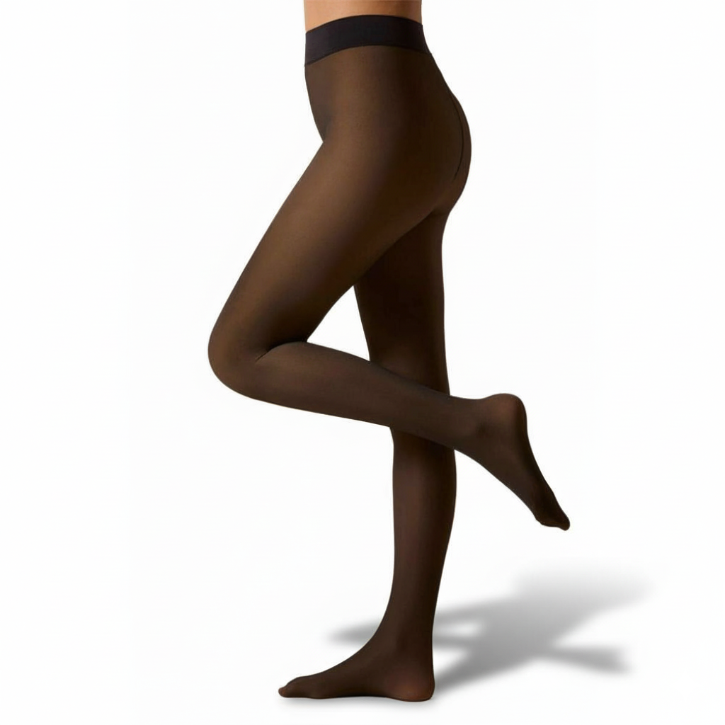 Women's Fleece Lined Thermal Sheer Tights For Winter – back view detail
