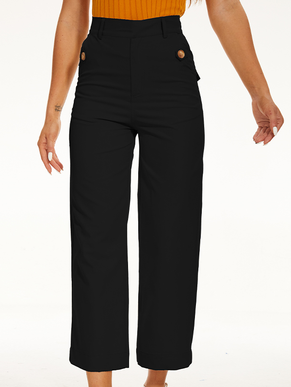 Stretch Twill Cropped Wide Leg Pant-My Comfy Pant