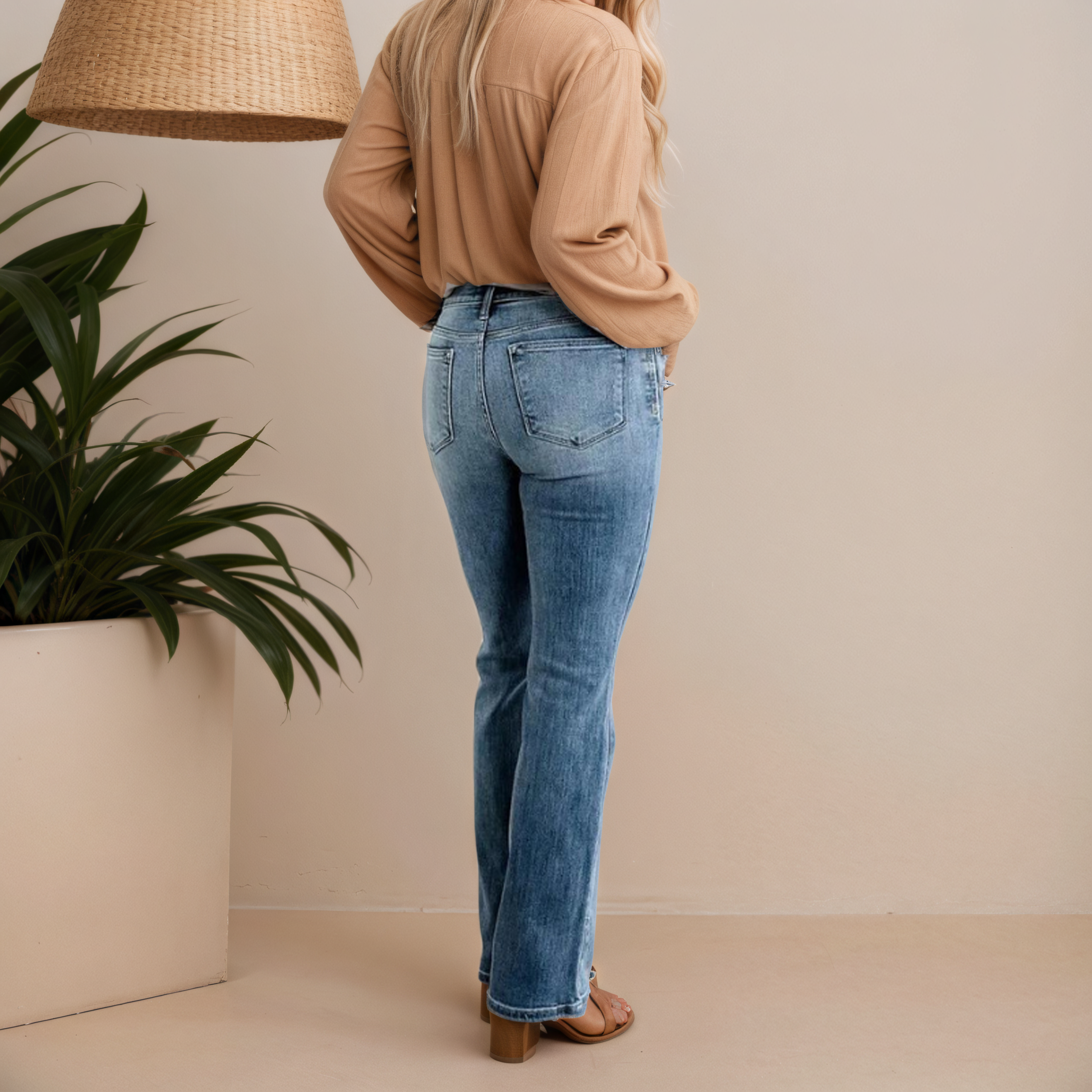 JB Holy Grail Tummy Control Bootcut Jeans – side profile view