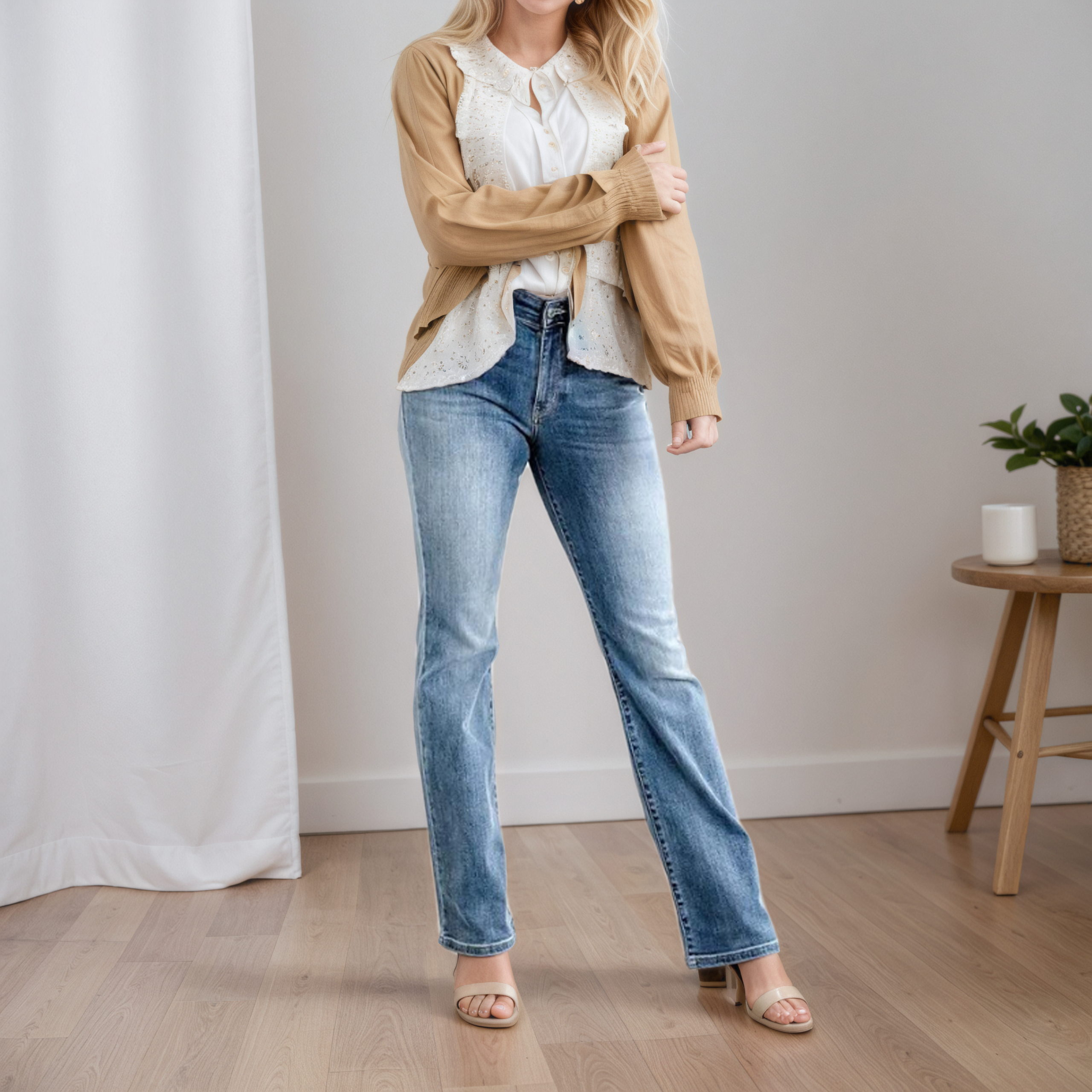 High Stretch Bootcut Jeans – pocket detail close-up