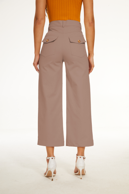 Stretch Twill Cropped Wide Leg Pant-My Comfy Pant