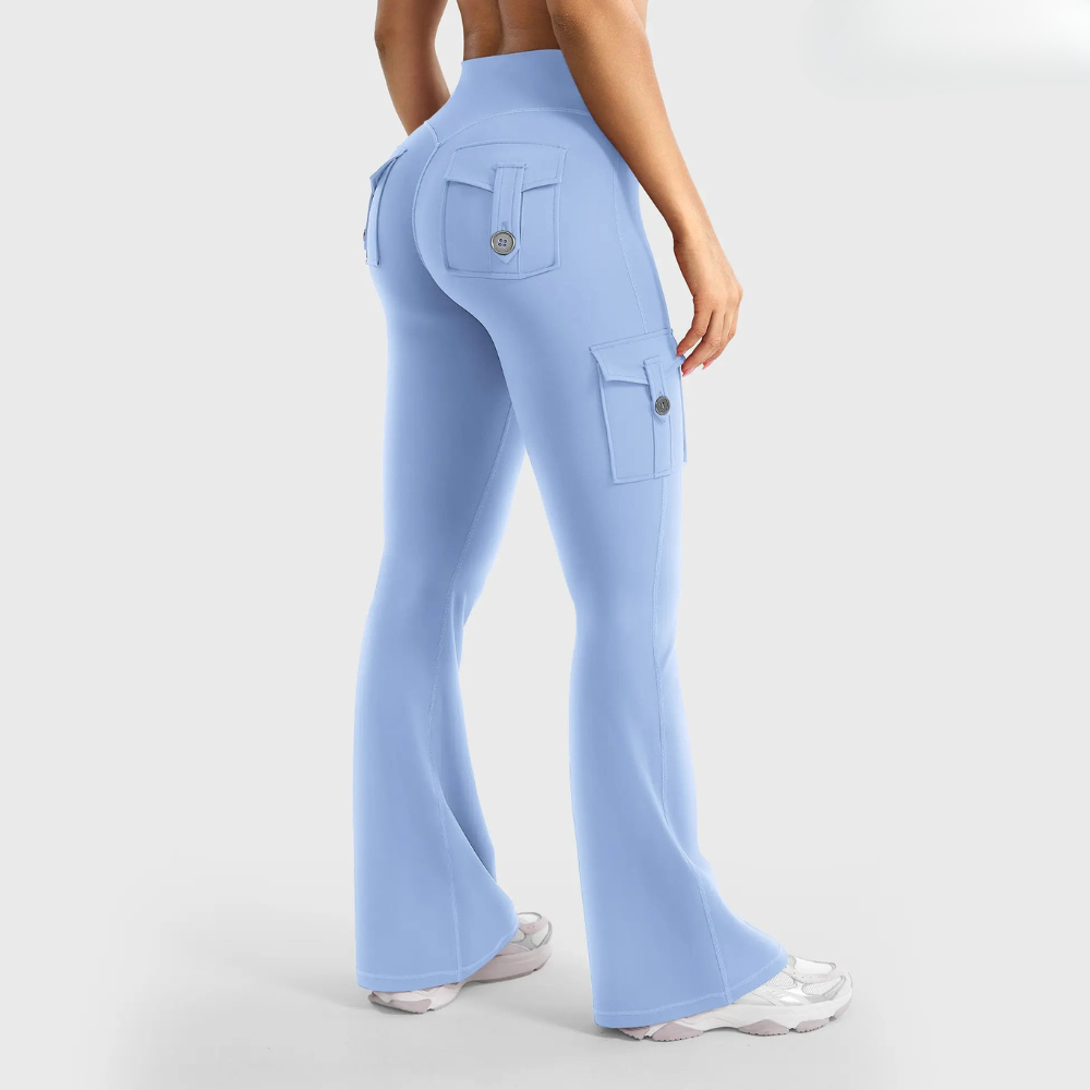 High Waisted Cargo Flare Leggings