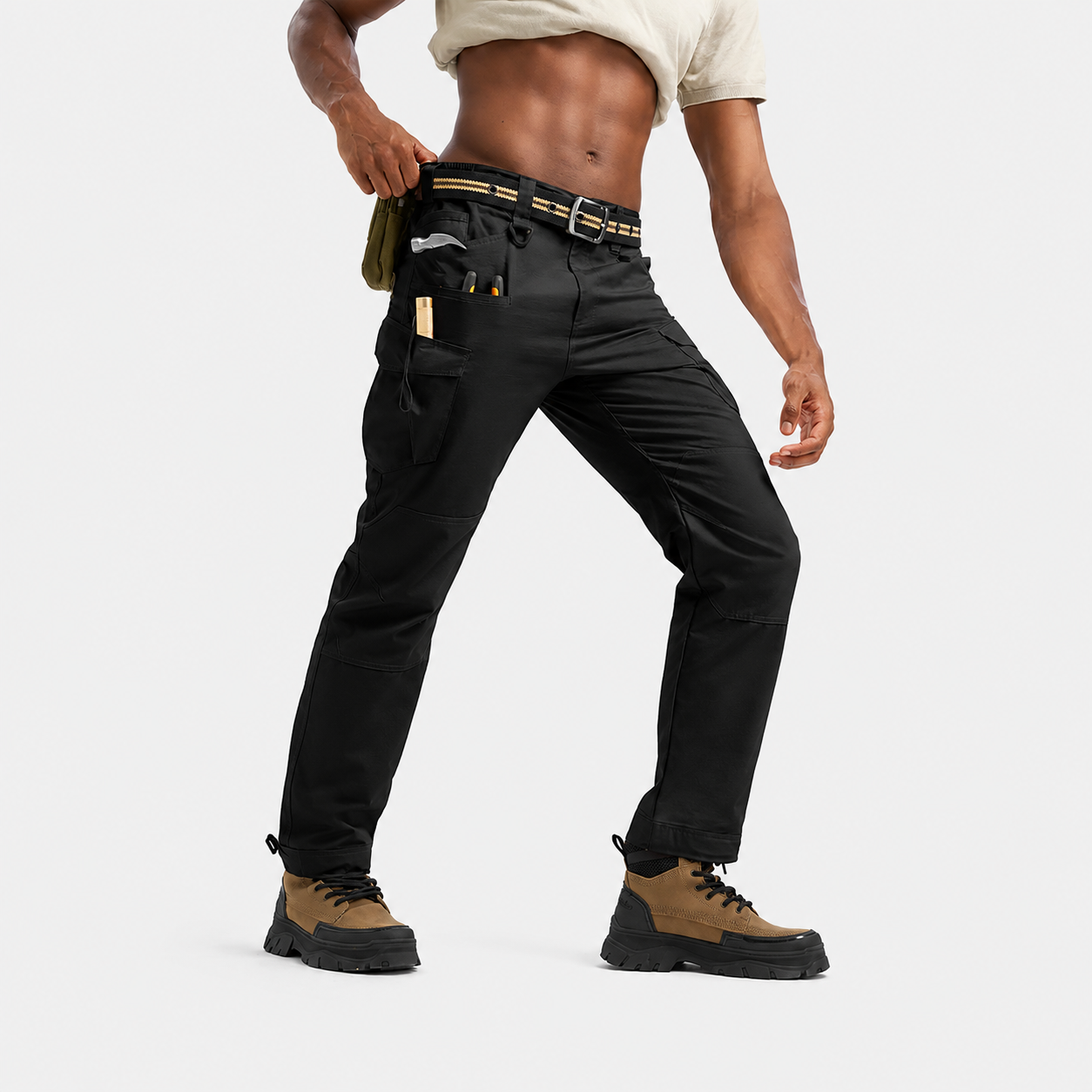 Lightweight Tactical Cargo Work Pants With 10 Utility Pockets For Men