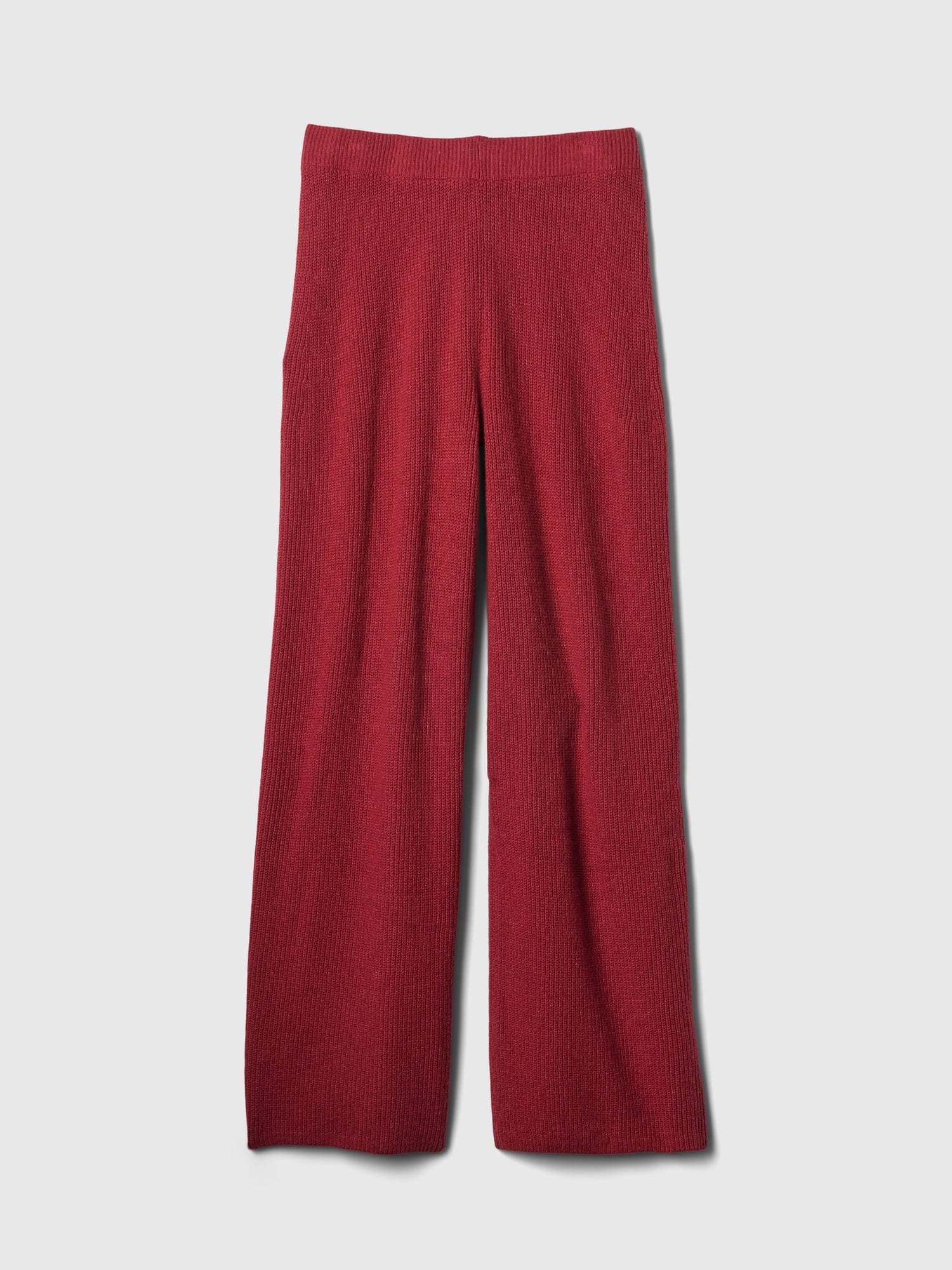 Warm Shaker Stitch Sweater Knit Pants