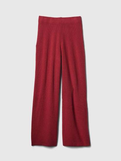 Warm Shaker Stitch Sweater Knit Pants