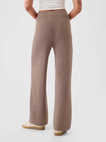 Warm Shaker Stitch Sweater Knit Pants