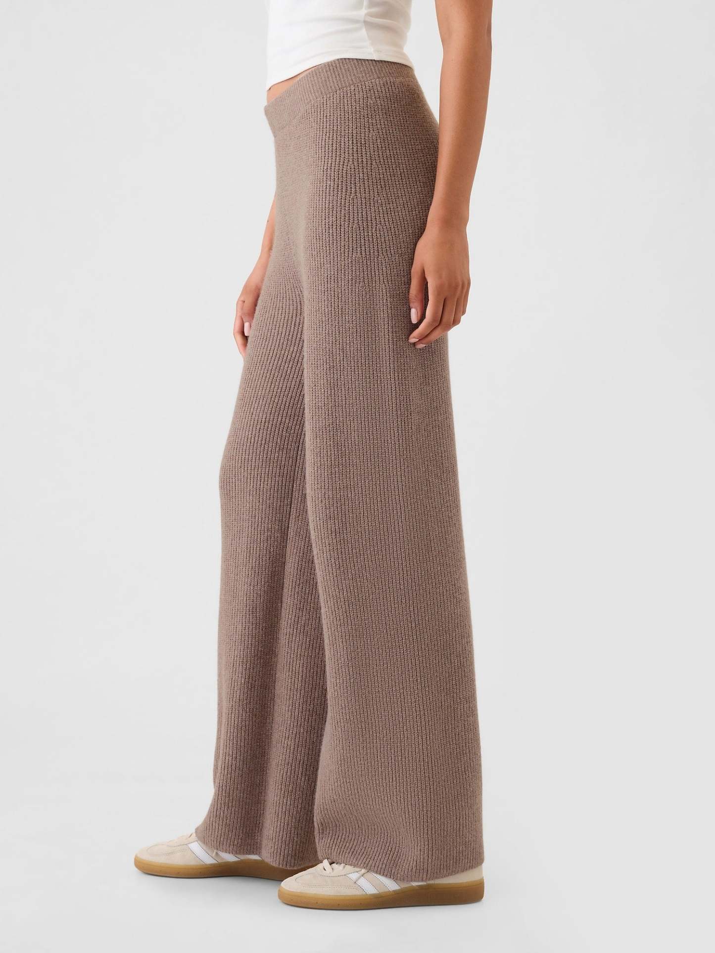 Warm Shaker Stitch Sweater Knit Pants