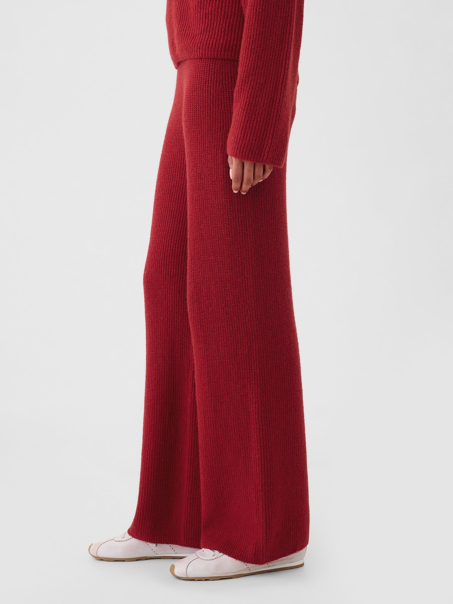 Warm Shaker Stitch Sweater Knit Pants