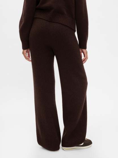 Warm Shaker Stitch Sweater Knit Pants