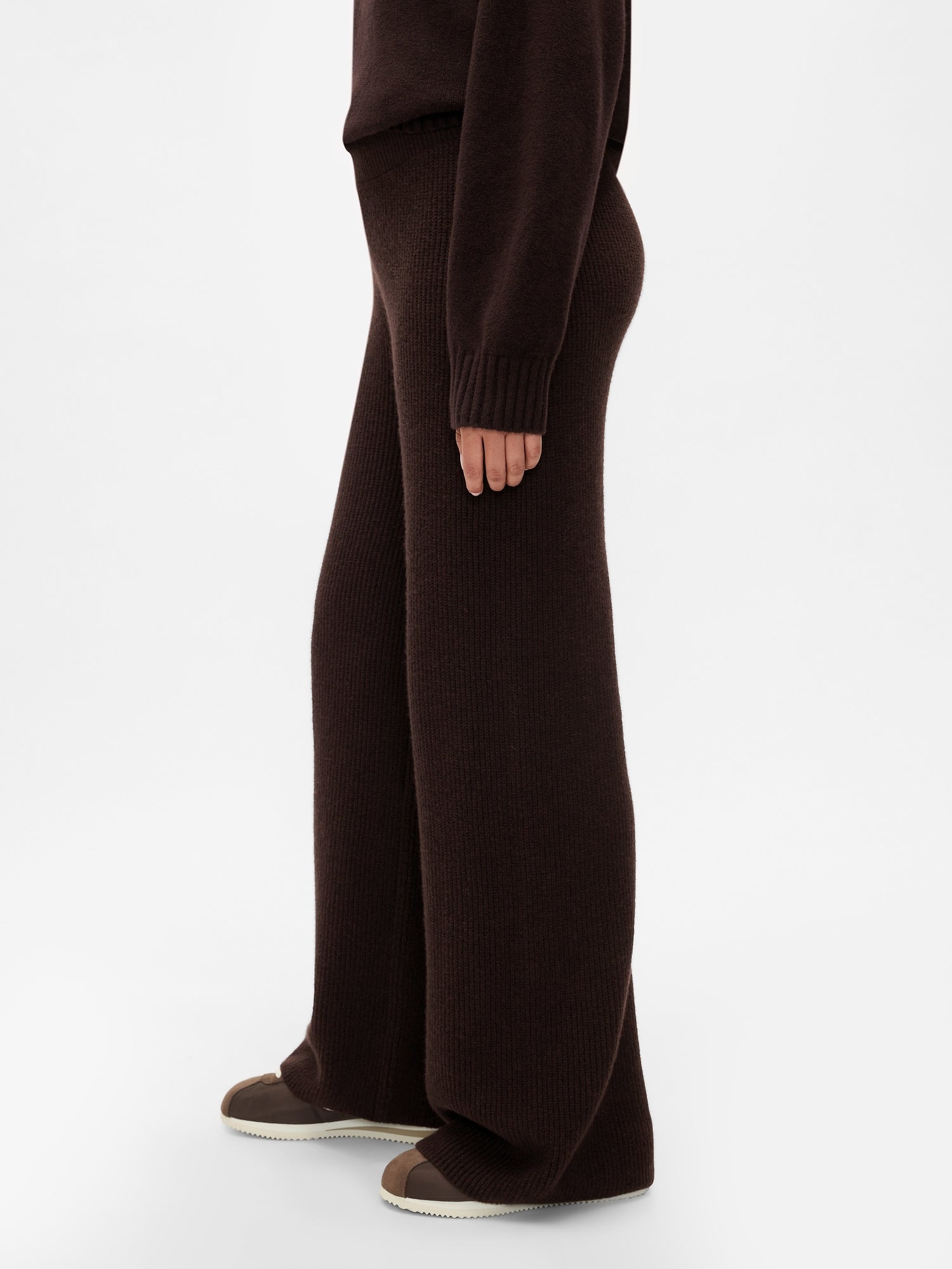 Warm Shaker Stitch Sweater Knit Pants