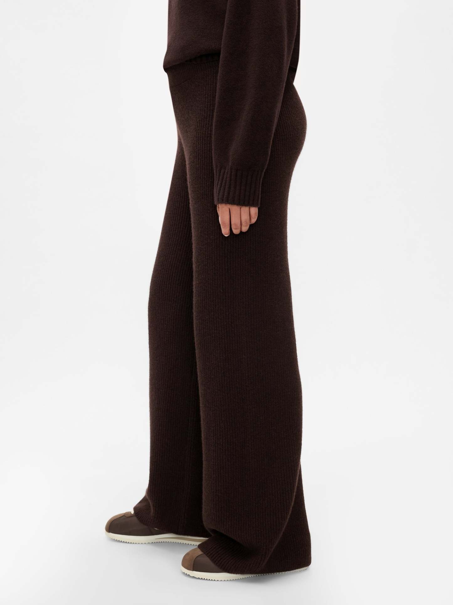 Warm Shaker Stitch Sweater Knit Pants
