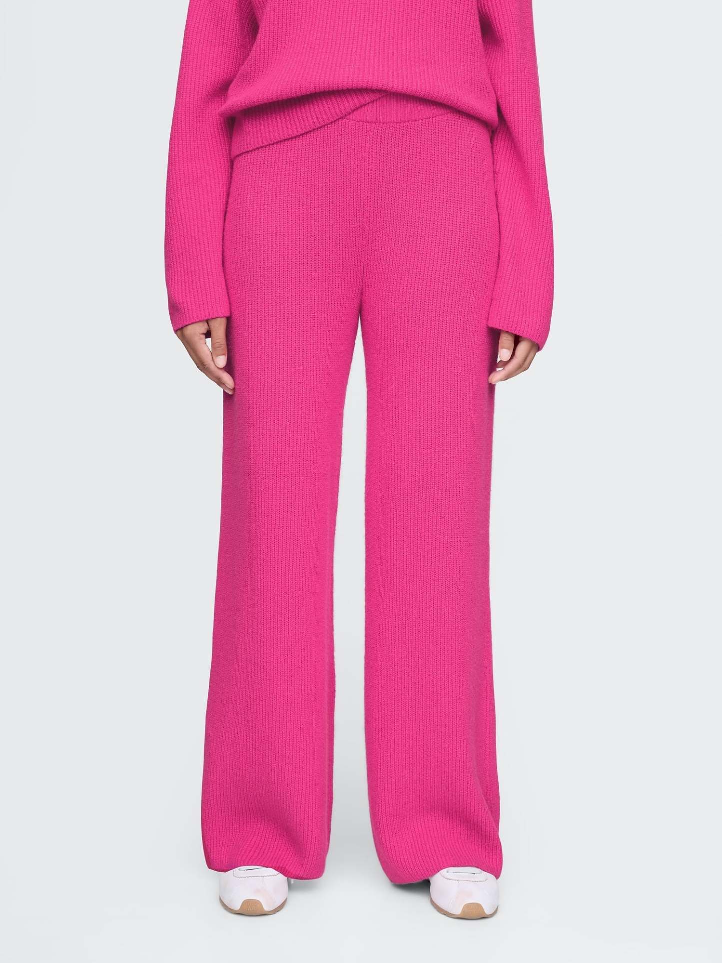 Warm Shaker Stitch Sweater Knit Pants