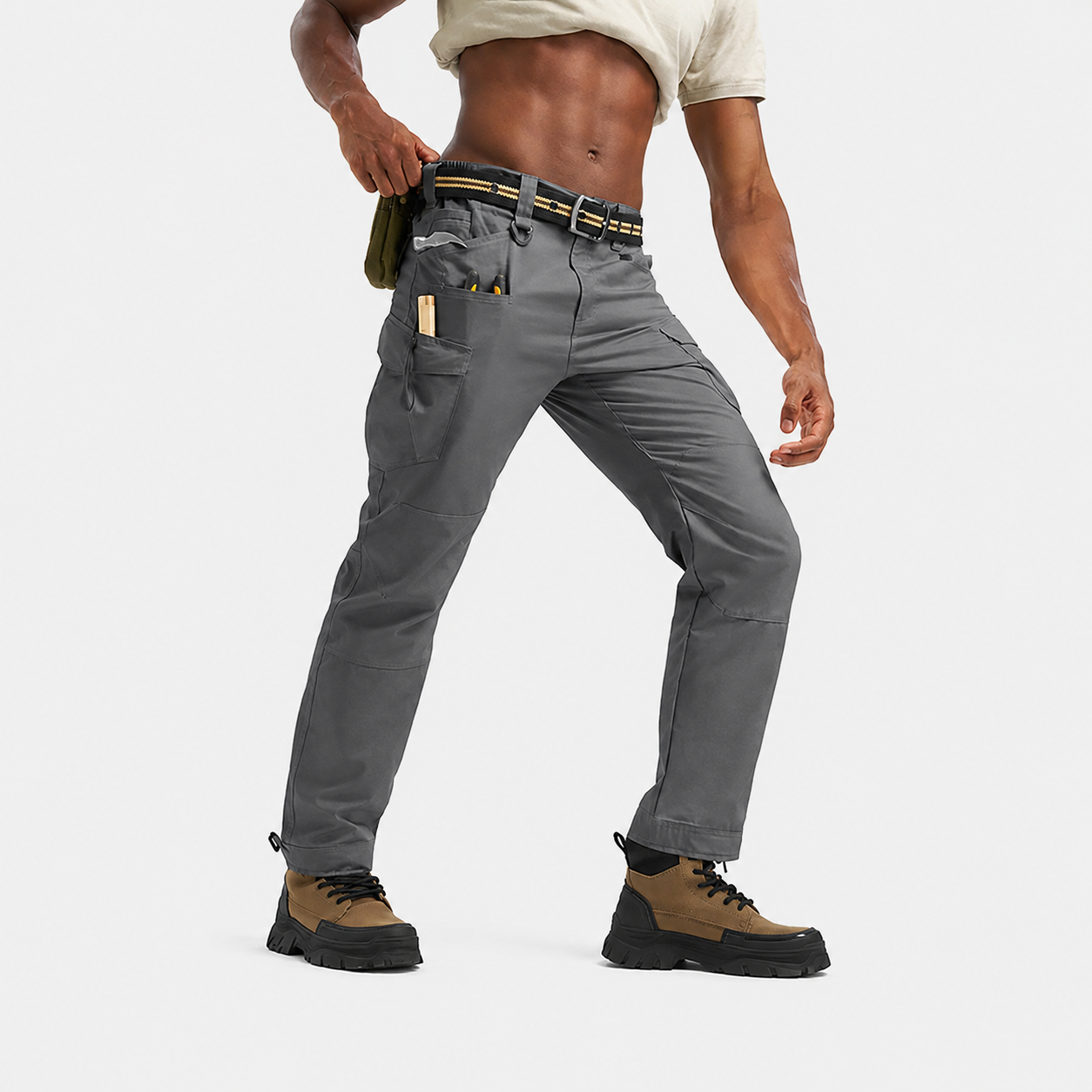 Lightweight Tactical Cargo Work Pants With 10 Utility Pockets For Men