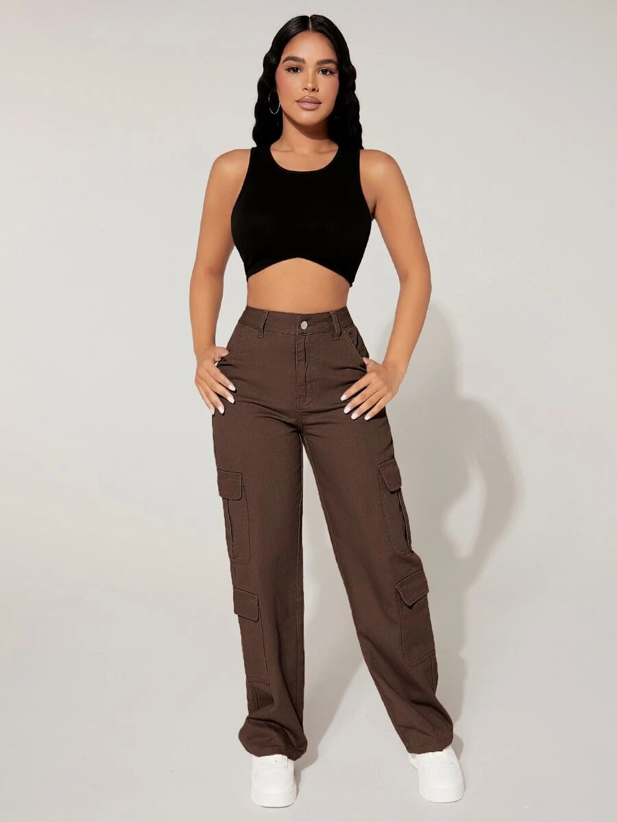Flap Pocket Cargo Easy Wear Jeans – back view detail