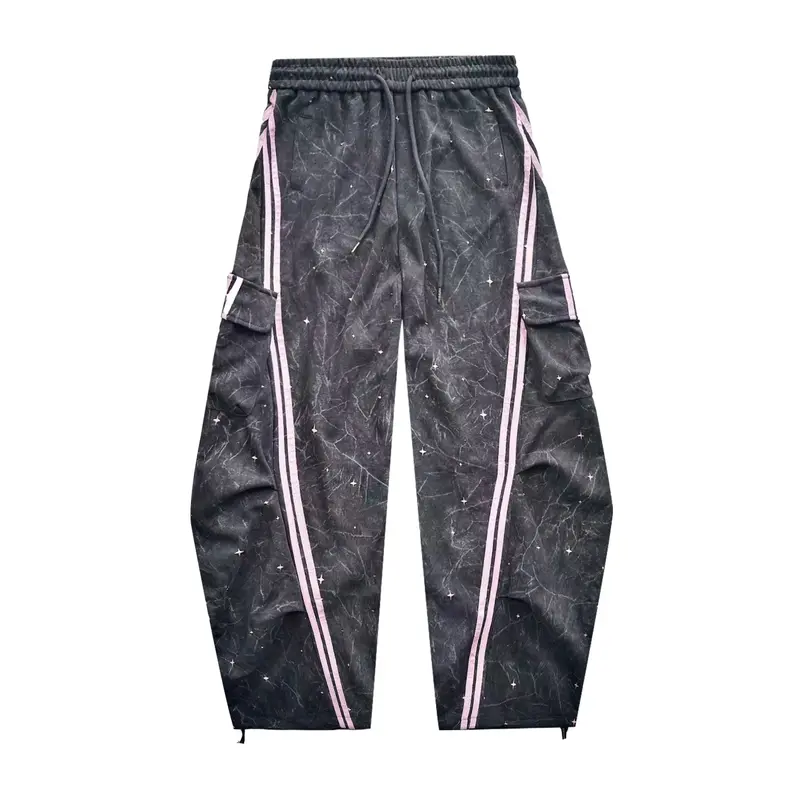 Women's Loose Fit Street Style Cargo Pants with Stripes – styled outfit view