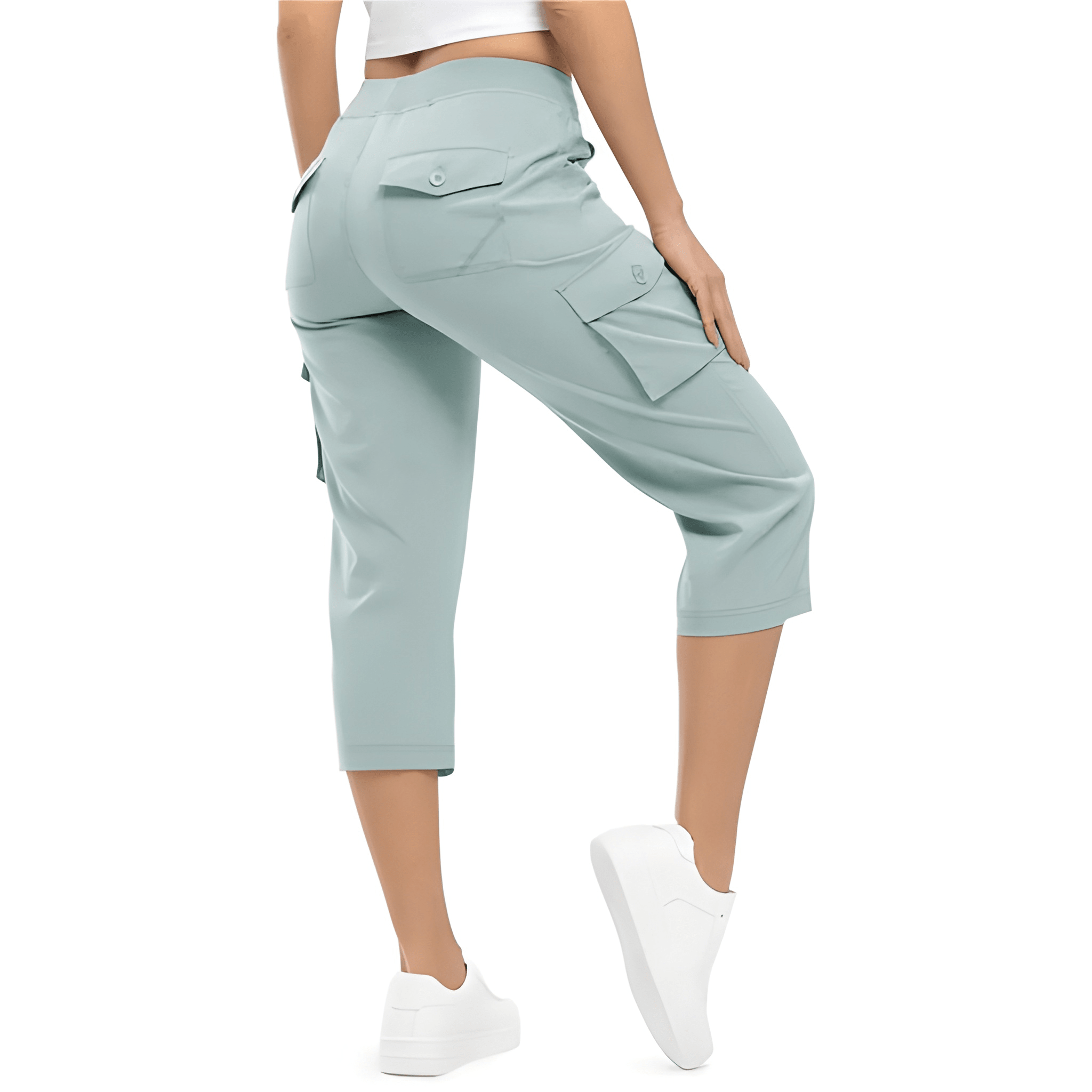 Lightweight Hiking Quick Dry Cargo Capri Pants With 6 Pockets
