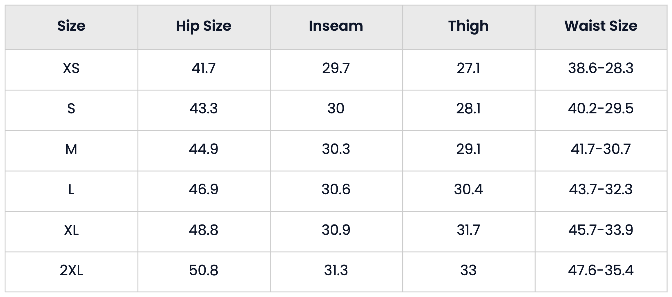 Size Chart for wide silhouette Baggy Graphic Streetwear Pants with Side Panels for Men
