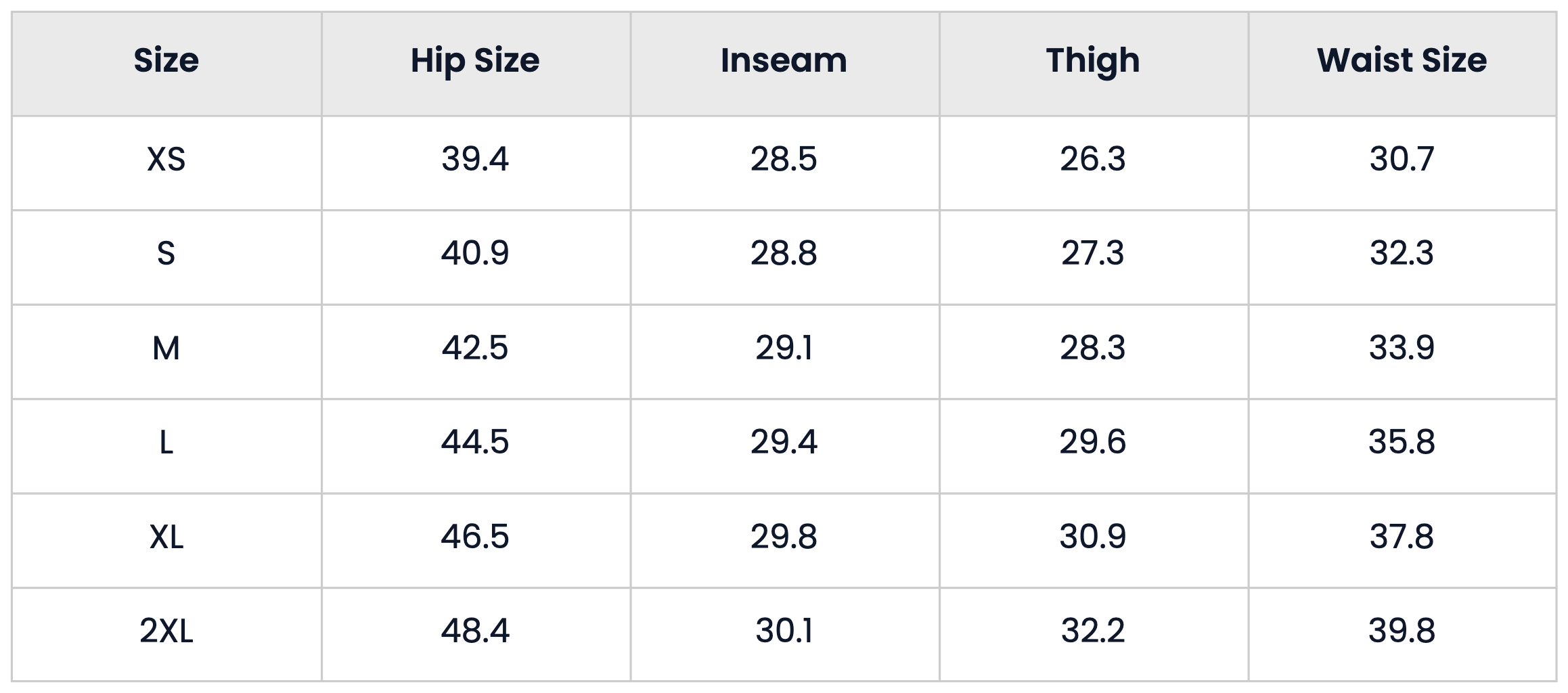 Size Chart for Loose Fit wide silhouette Baggy Casual Denim Jeans for Men