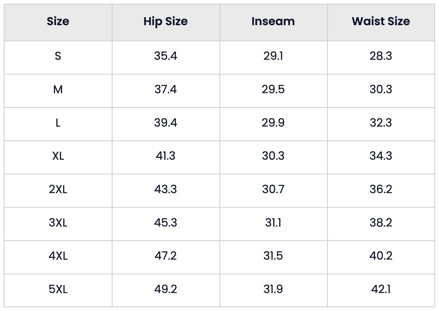Size Chart for Distressed Button Pocket Casual Denim Jeans Emo Style for Men