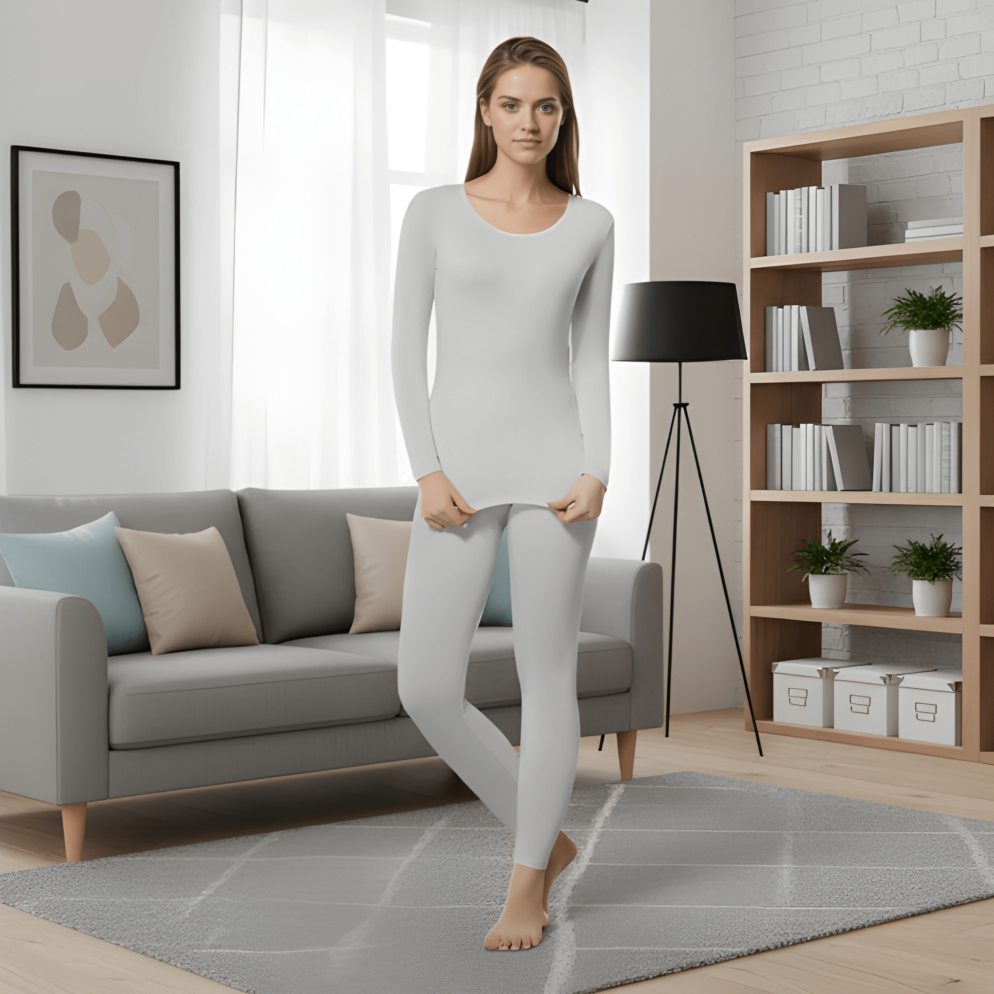 Fleece Lined Thermal Base Layer Underwear Set For Women – waistband detail