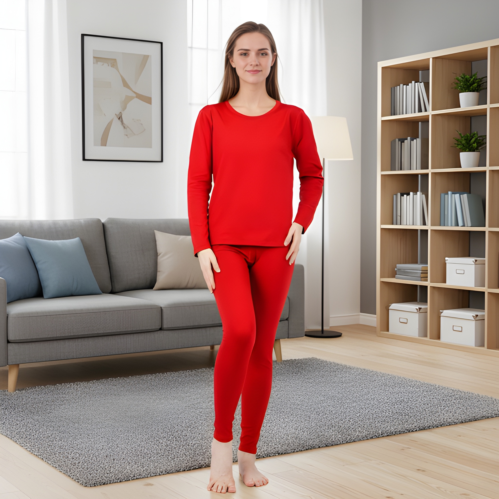 Fleece Lined Thermal Base Layer Underwear Set For Women – lifestyle view 11