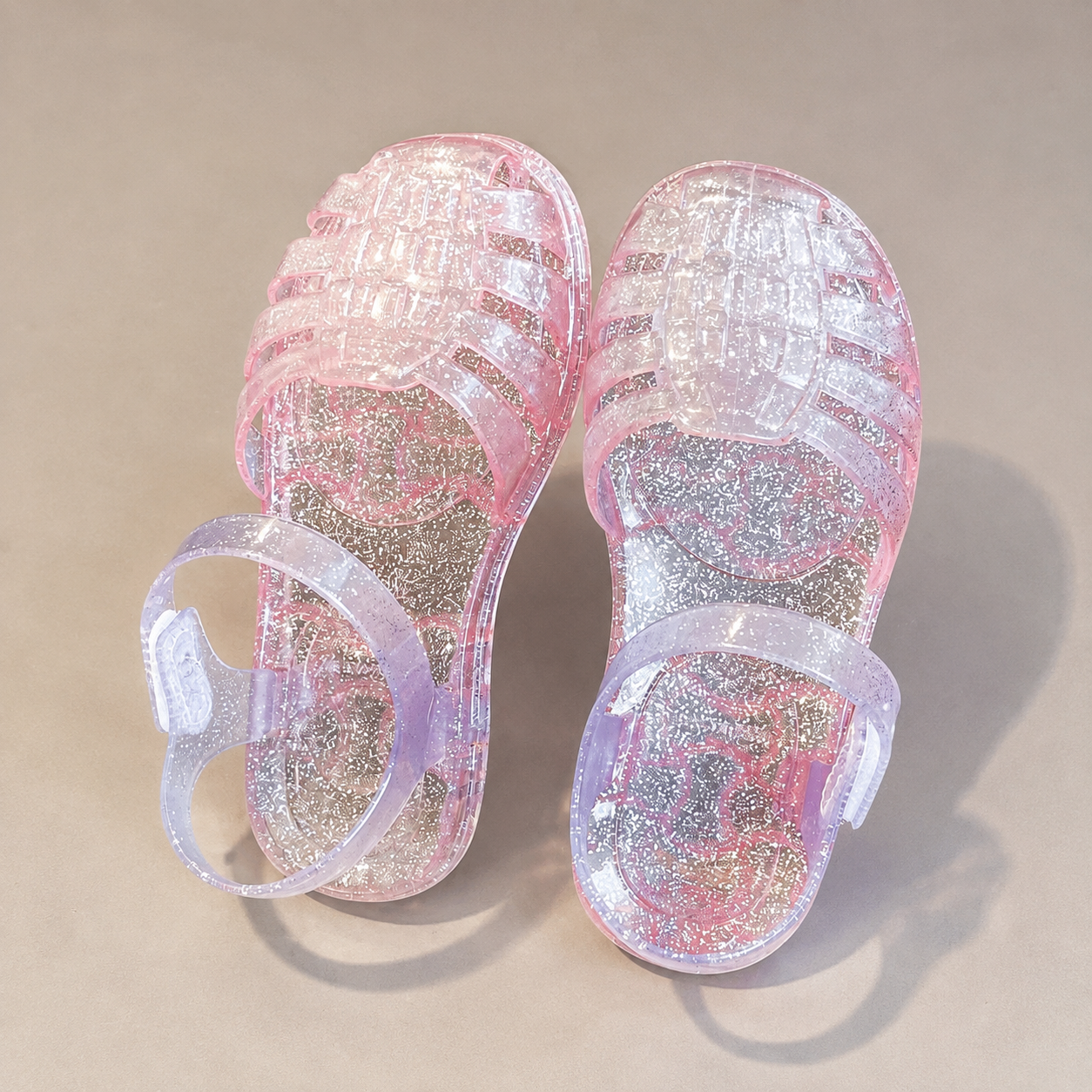 Casual Summer Glitter Outdoor Flat Sandals For Girls