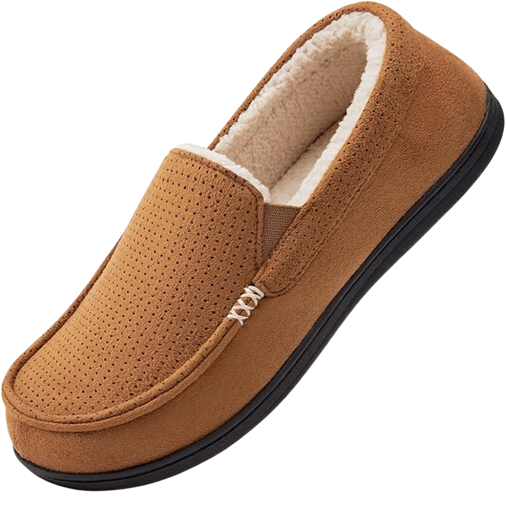 Men Suede Memory Foam Moccasin Slippers