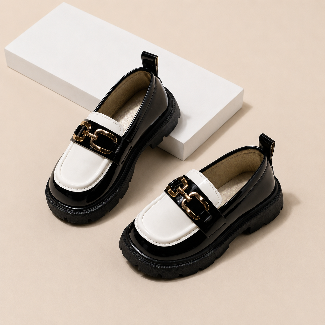 Lightweight British Style Flat Princess Loafers For Girls