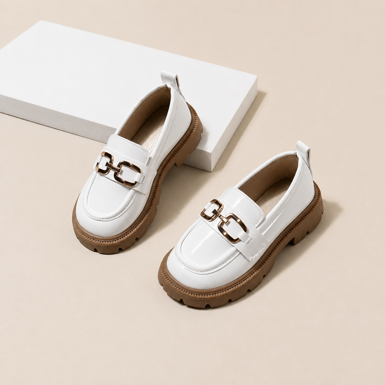 Lightweight British Style Flat Princess Loafers For Girls
