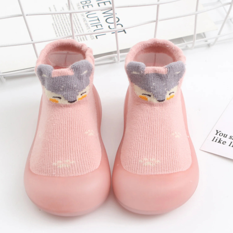 Knitted Slip On Toddler Shoes With Rubber Sole