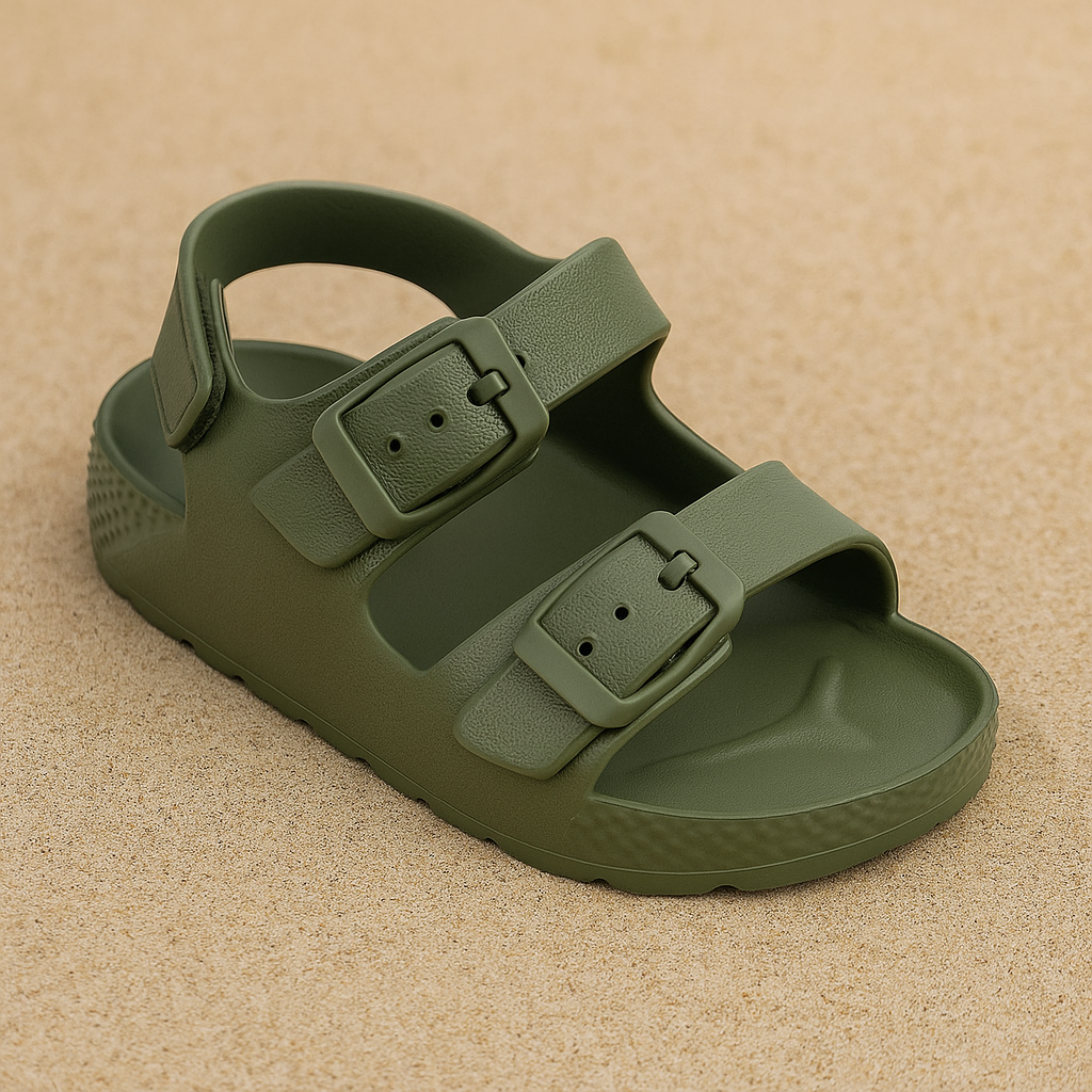 Double Buckle Children Adjustable Back Strap Water Sandal For Toddler Boys Girls