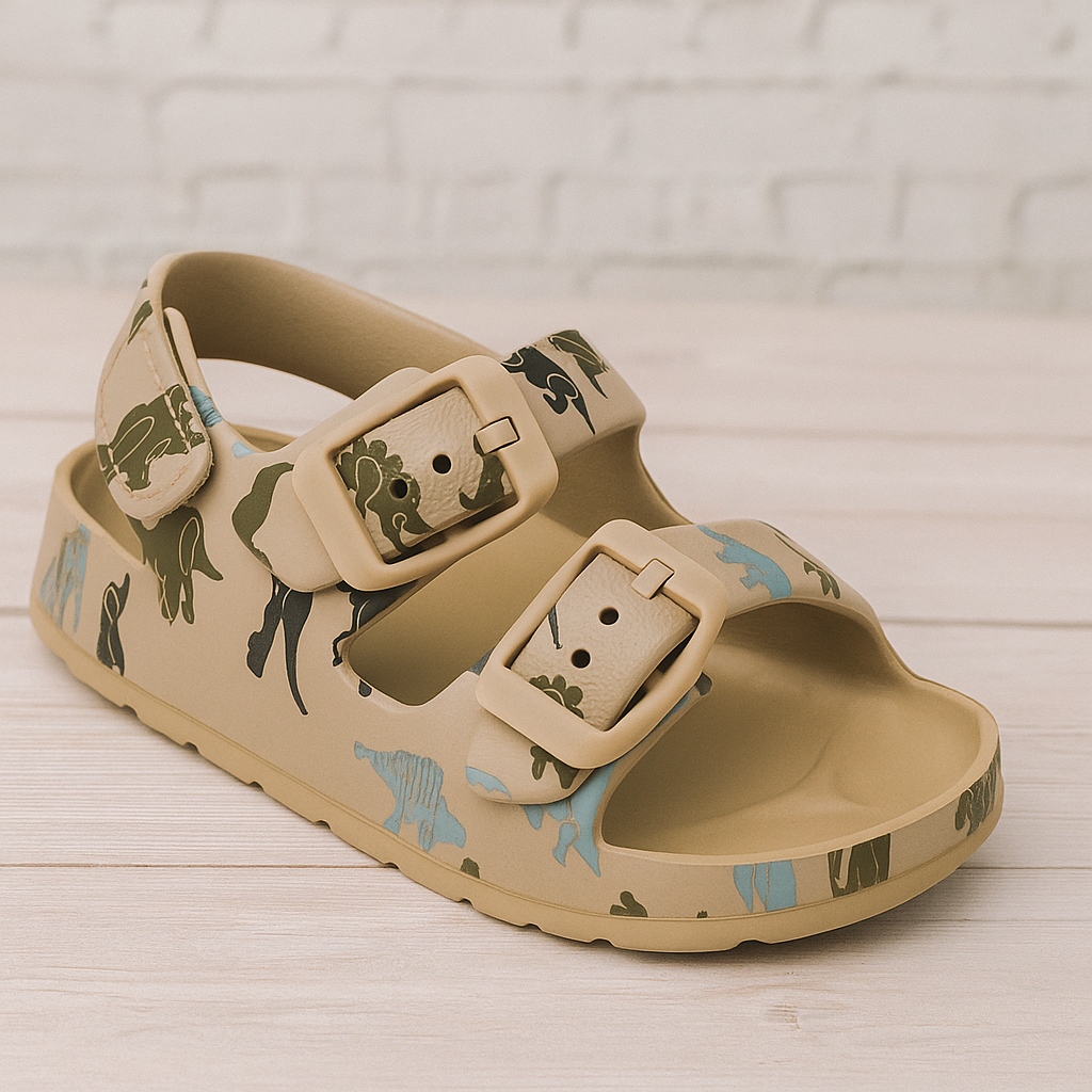 Double Buckle Children Adjustable Back Strap Water Sandal For Toddler Boys Girls