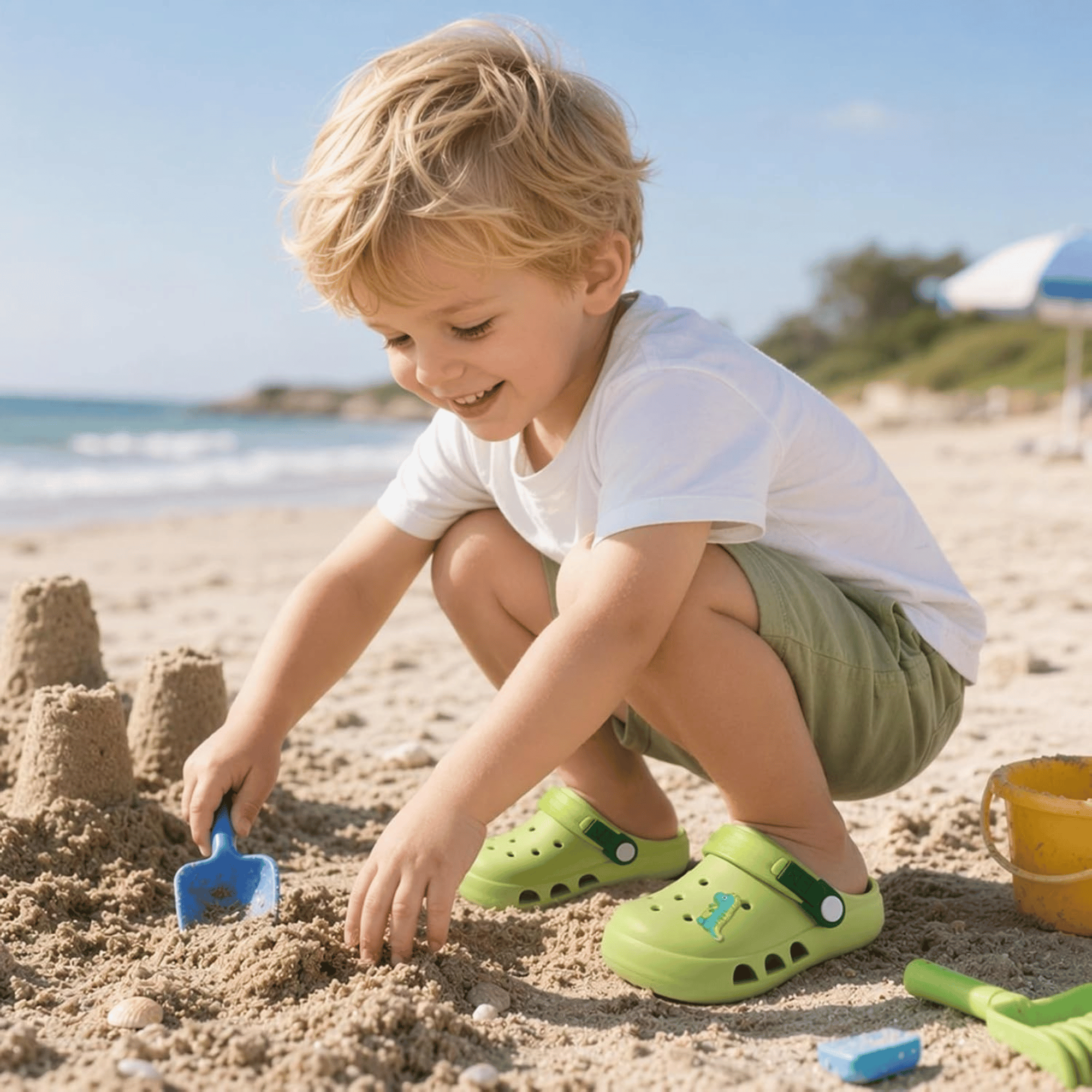 Dinosaur Slip On Summer Slides Sandals For Kids