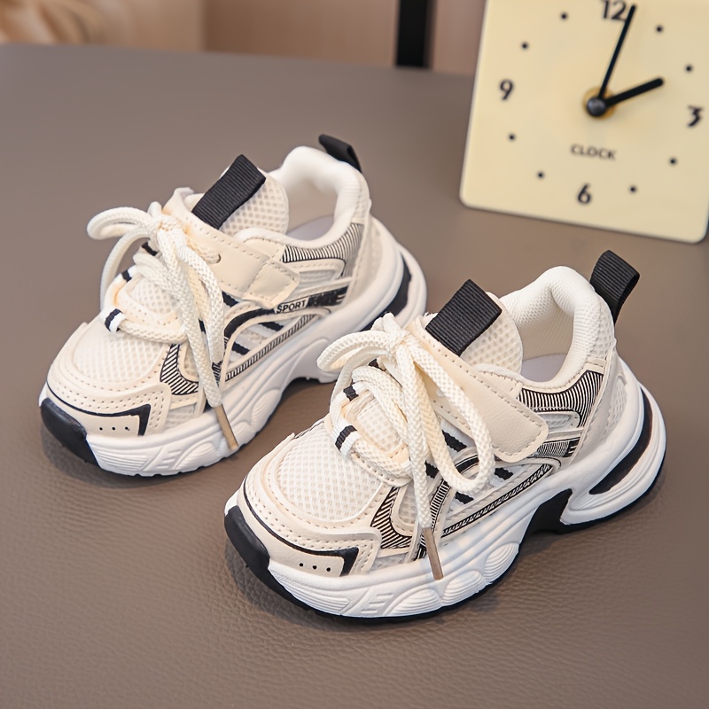 Lightweight Low Top Spring Fall Striped Casual Athletic Sneakers For Kids