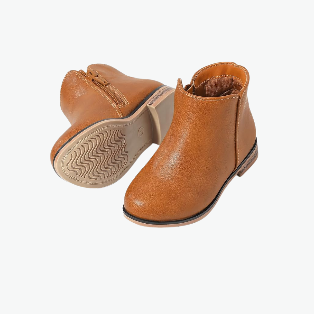 Girls Short Ankle Boots With Low Heels