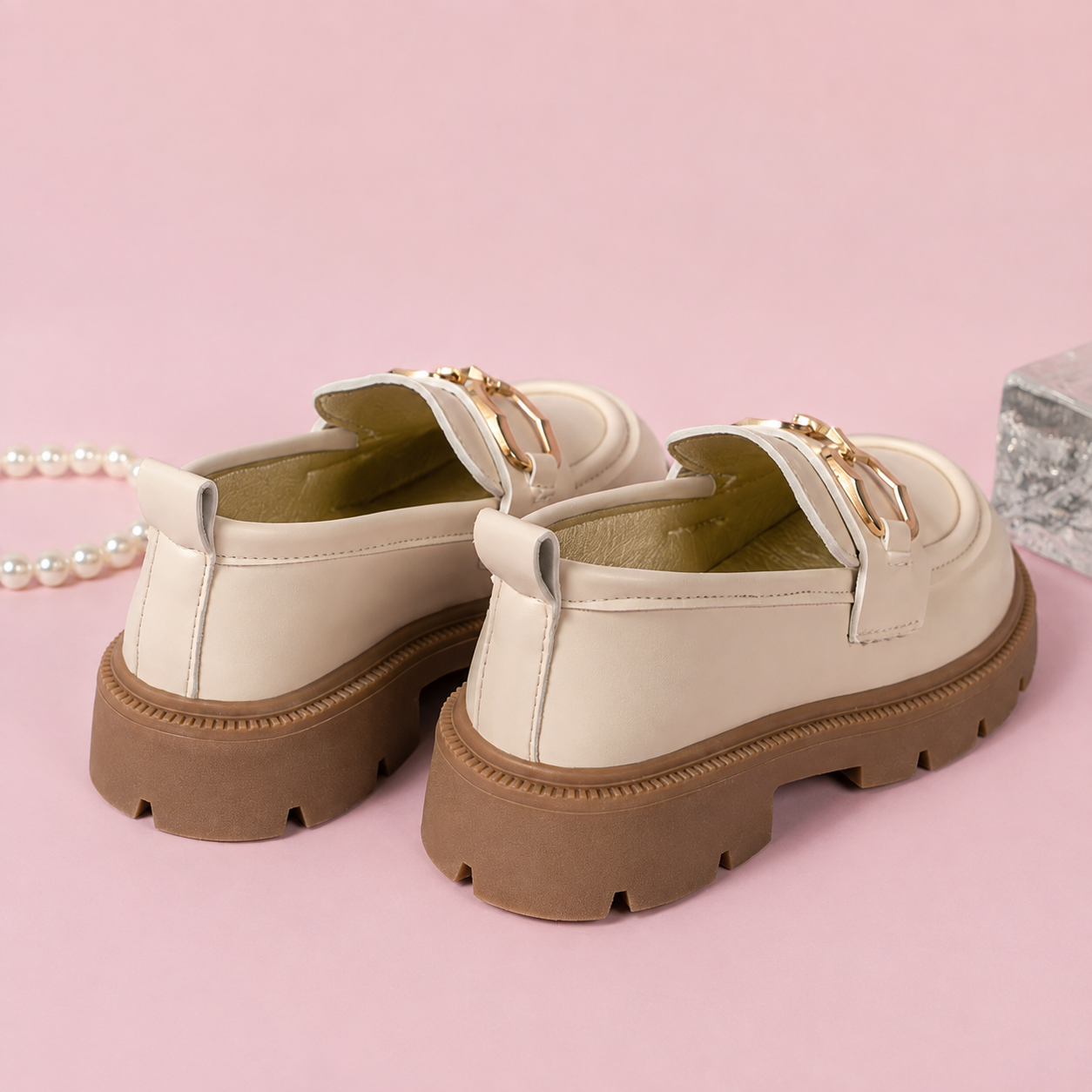 Lightweight British Style Flat Princess Loafers For Girls