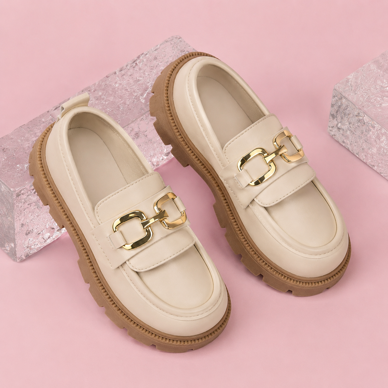 Lightweight British Style Flat Princess Loafers For Girls