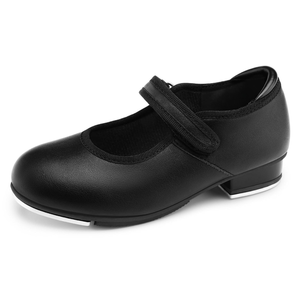 Classic Patent Tap Dance Shoes with Adjustable Strap for Girls