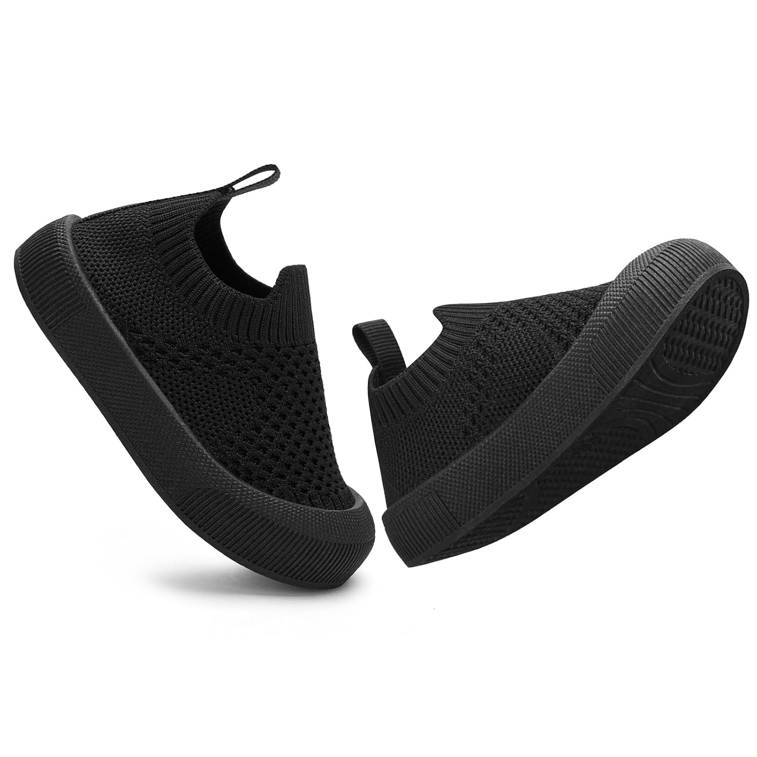 Checkered Knit Slip On Sneakers with Pull Tab for Kids