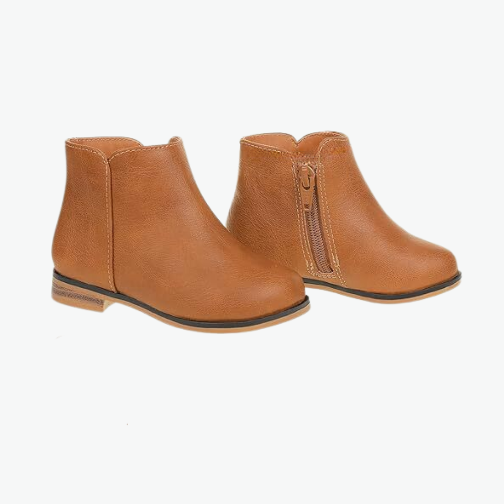 Girls Short Ankle Boots With Low Heels