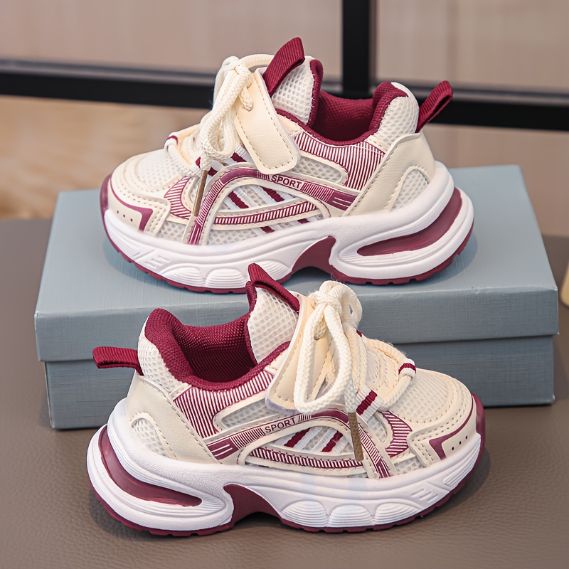 Lightweight Low Top Spring Fall Striped Casual Athletic Sneakers For Kids