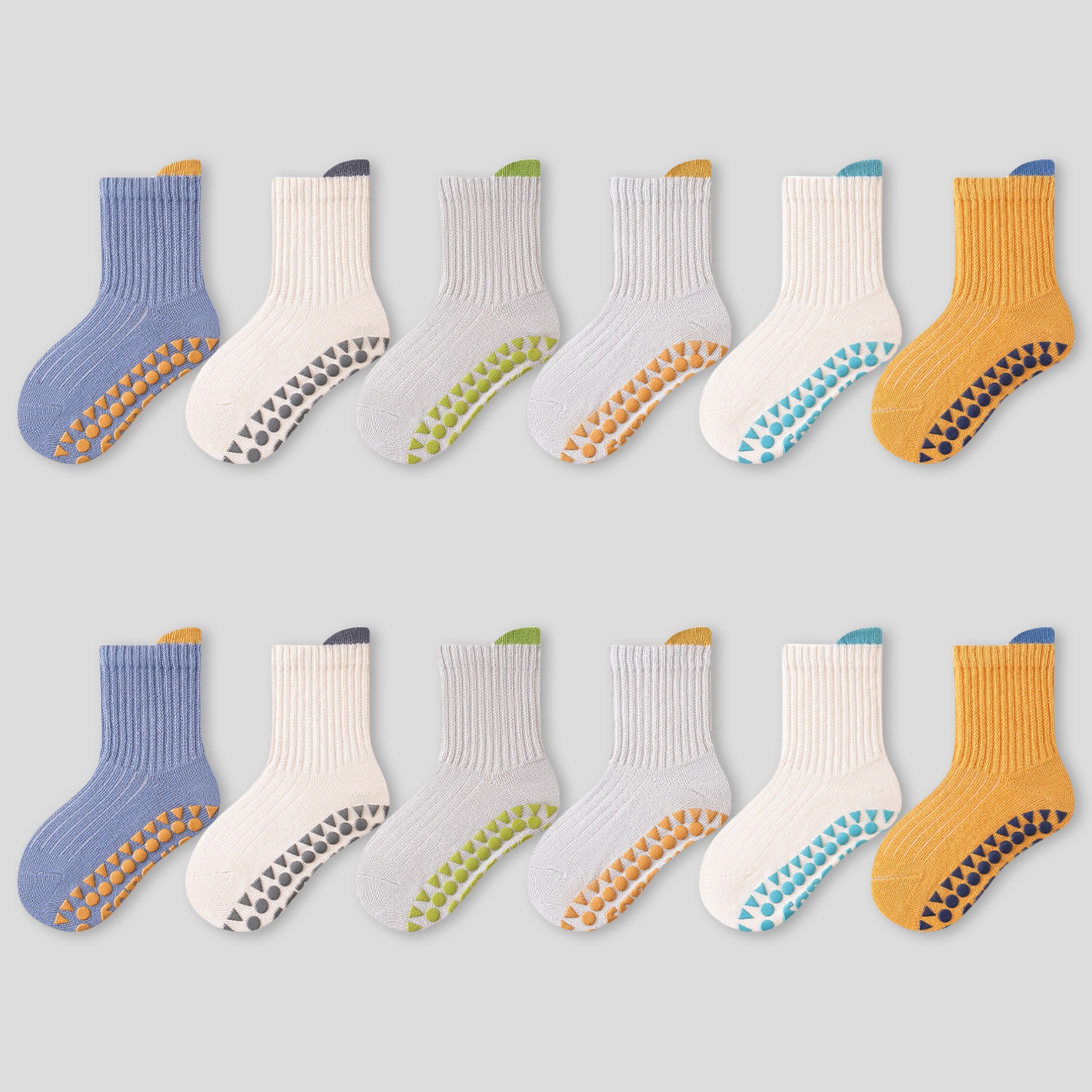 6 Pairs Of Cartoon Floor Socks For Toddler Training For Kids