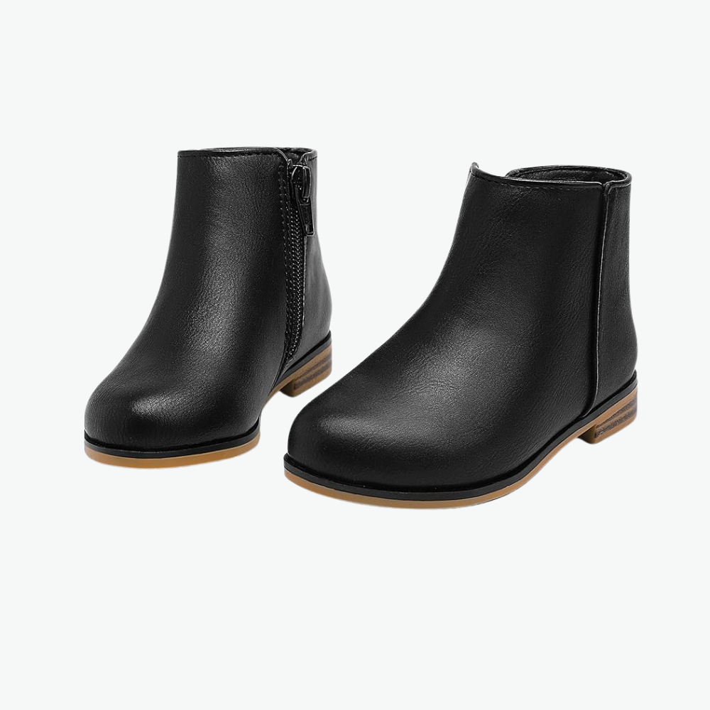 Girls Short Ankle Boots With Low Heels