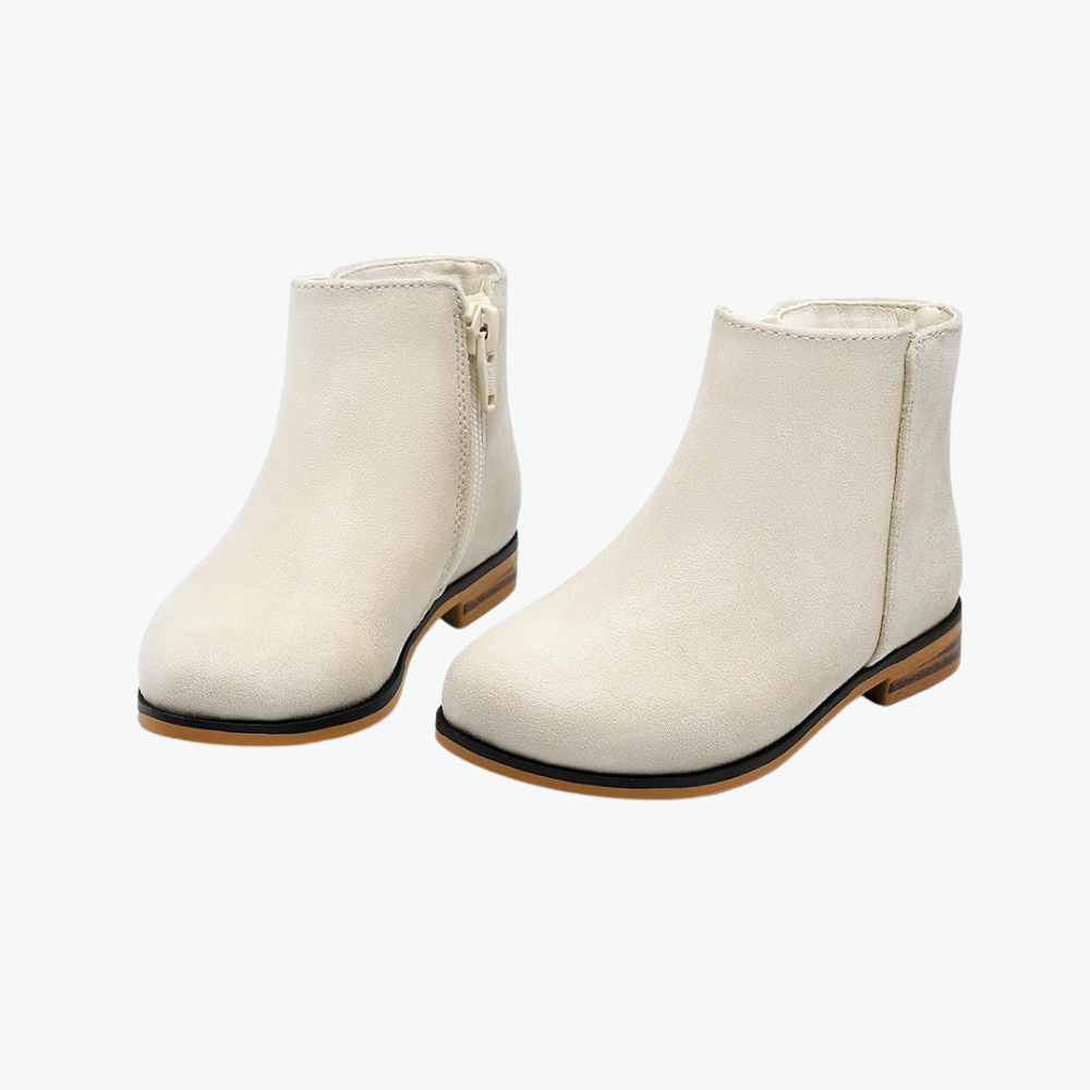 Girls Short Ankle Boots With Low Heels