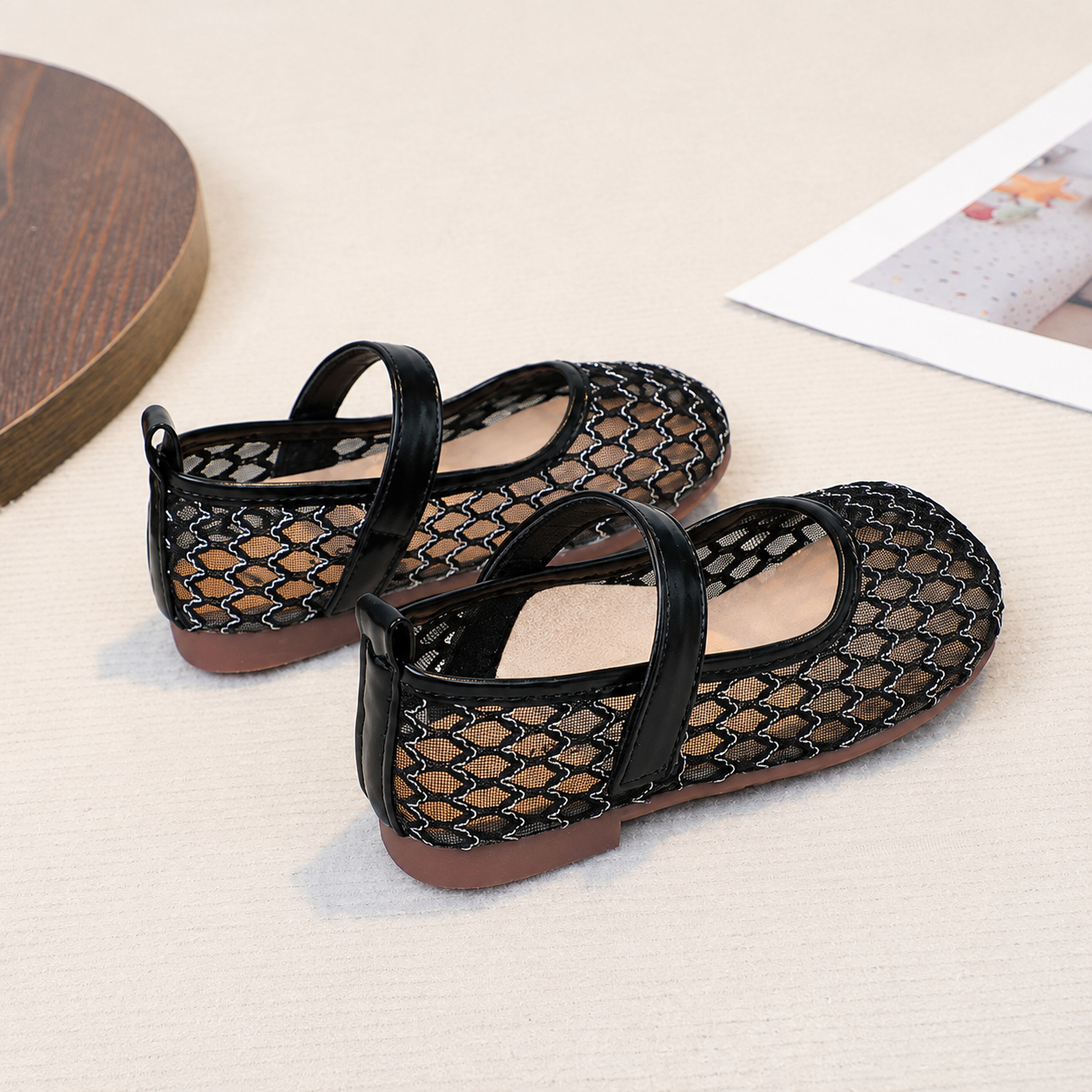 Party Travel Embroidered Flat Ballet Shoes For Girls