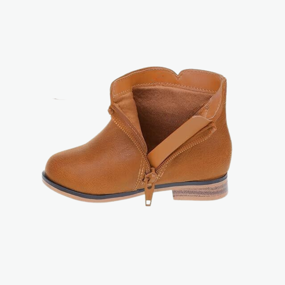 Girls Short Ankle Boots With Low Heels