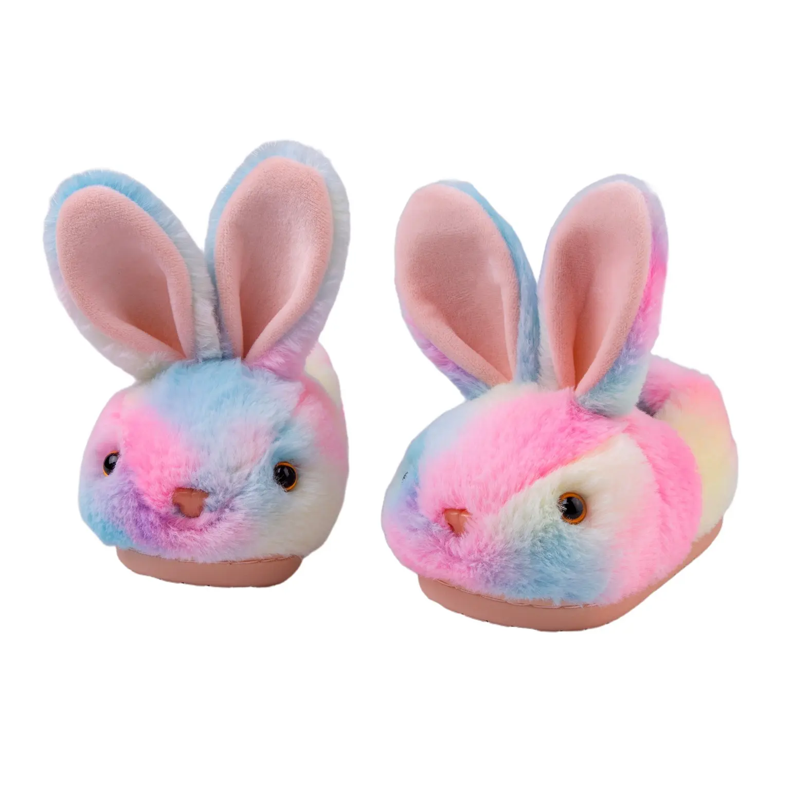 Girls Toddler Slippers Boys House Shoes For Little Kids Cute with Bunny Design Plush Indoor Slippers Non-Slip Comfortable Soft Cotton Footwear