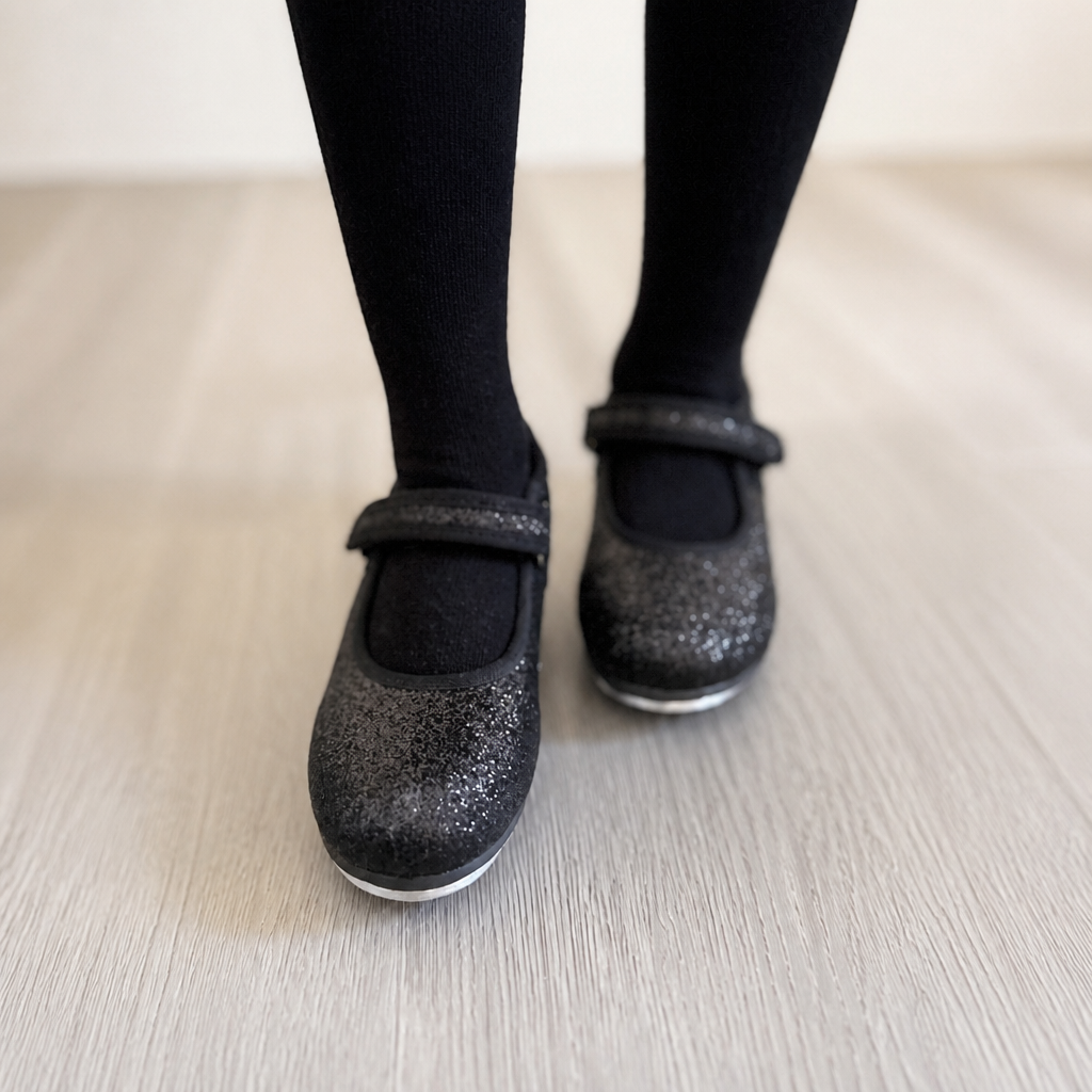 Classic Patent Tap Dance Shoes with Adjustable Strap for Girls