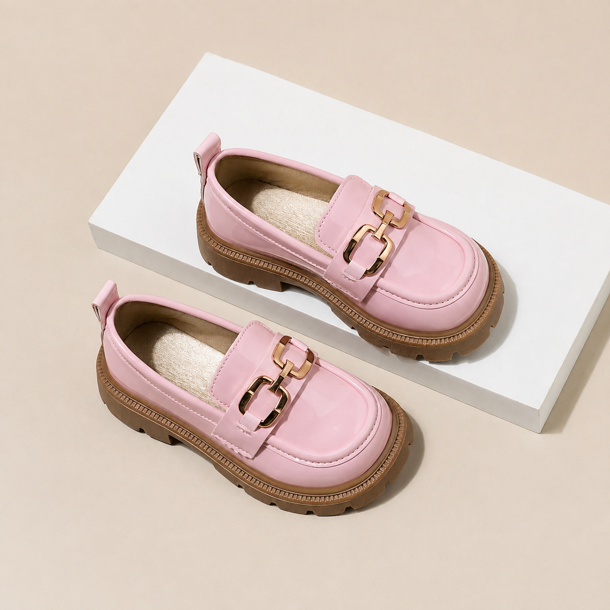 Lightweight British Style Flat Princess Loafers For Girls